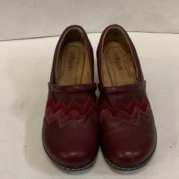 Soft spot Burgundy Slip on Zig Zag shoes. - Picture 1 of 7